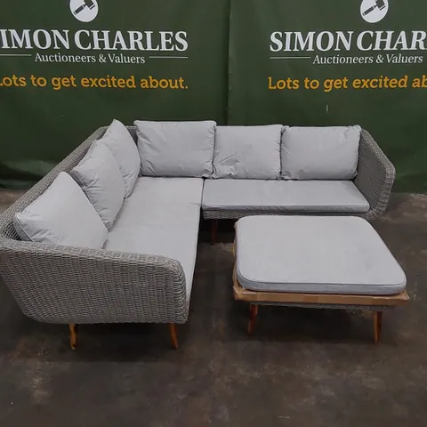 BRAND NEW AMERICANA CONTEMPORARY GARDEN AND PATIO CORNER SOFA & COFFEE TABLE