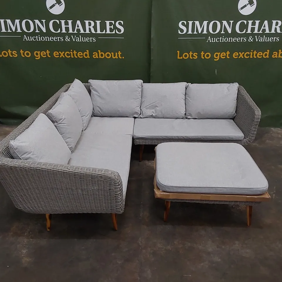 BRAND NEW AMERICANA CONTEMPORARY GARDEN AND PATIO CORNER SOFA & COFFEE TABLE  RRP £995