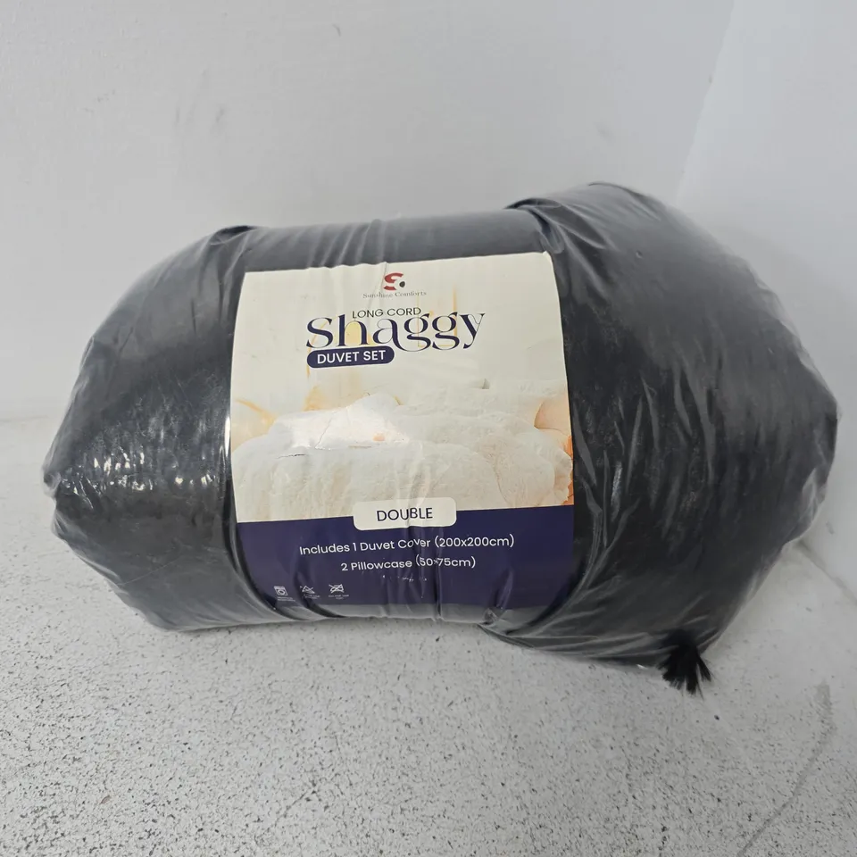 SUNSHINE COMFORTS LONG CORD SHAGGY DUVET SET NAVY - LARGE