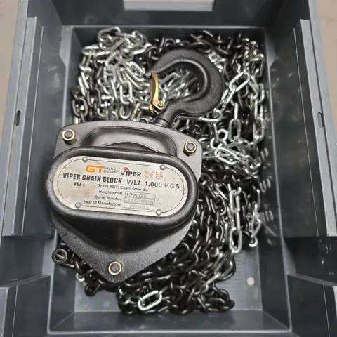 GT WALSALL ENGLAND VIPER CHAIN BLOCK - 1000KGS