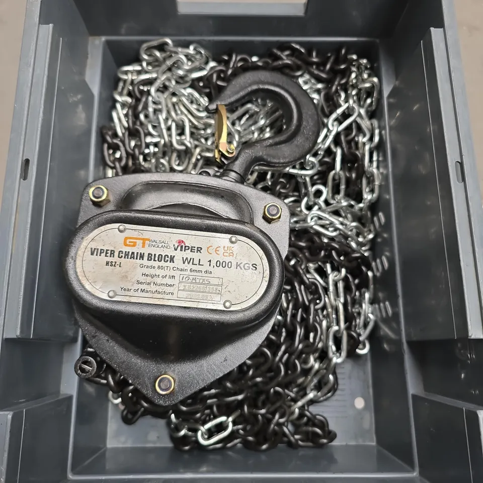 GT WALSALL ENGLAND VIPER CHAIN BLOCK - 1000KGS