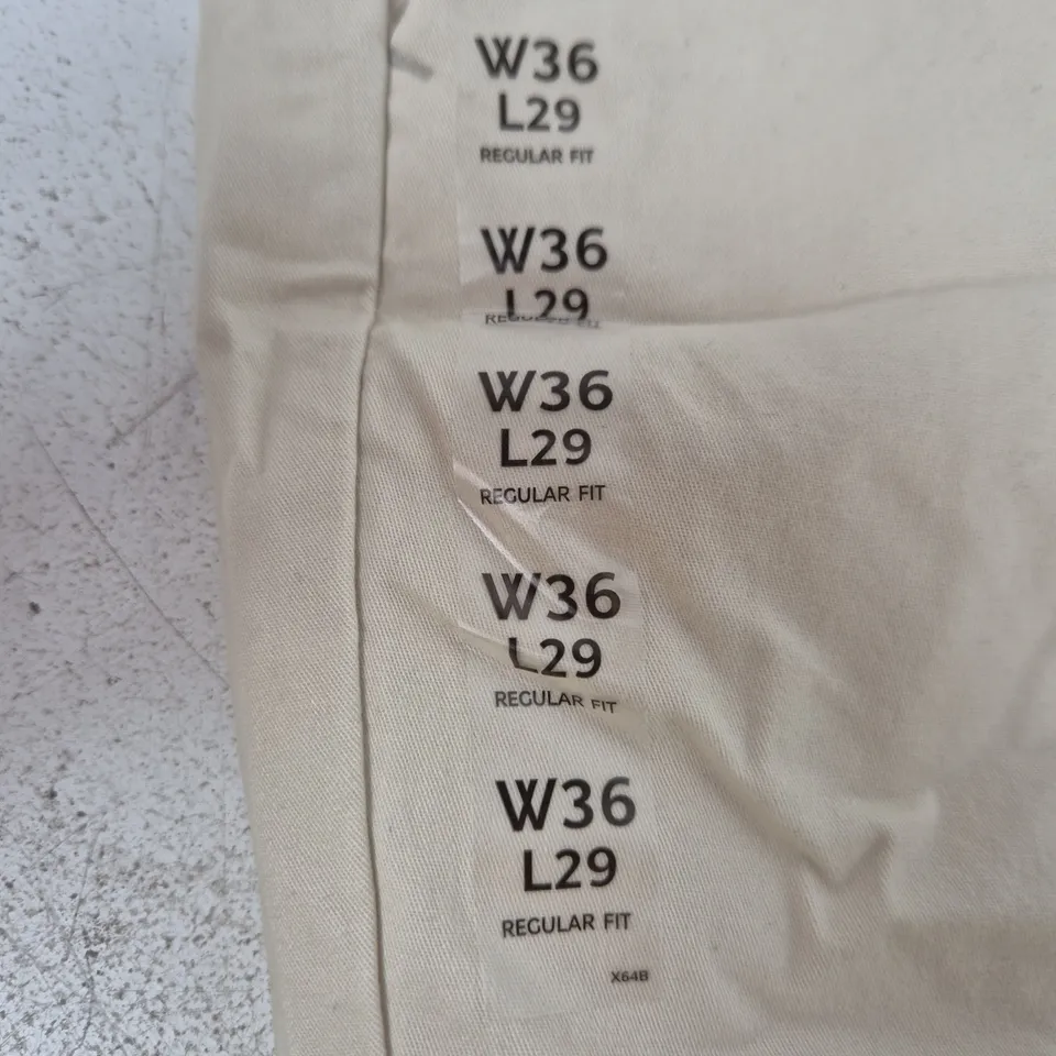 M&S REGULAR FIT TROUSERS – UK 36 (W36 L29) – BEIGE