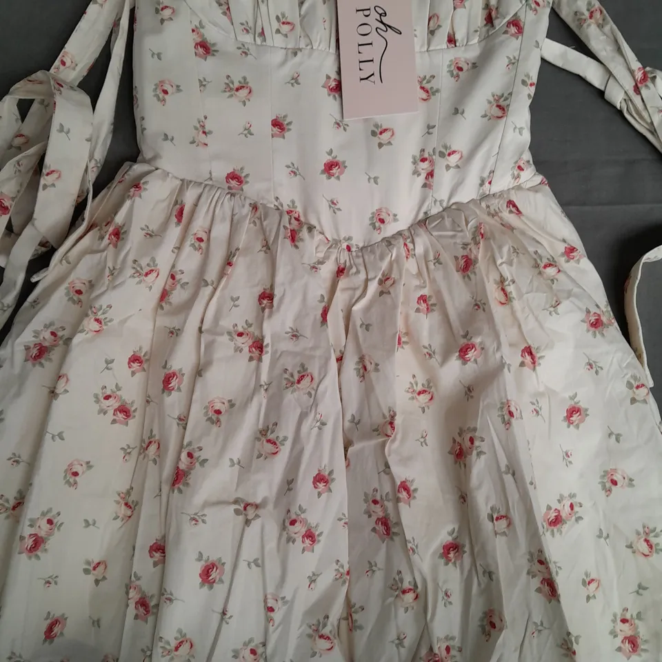 OH POLLY SMALL ROSE TIE BACK DRESS - 6