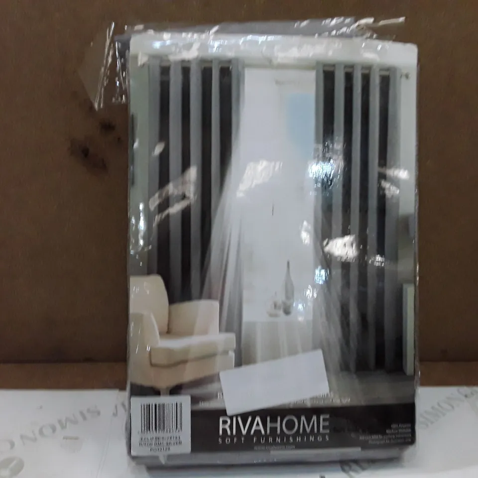 BRAND NEW ECLIPSE BLACK OUT CURTAINS- 117CM X 183CM (SILVER)