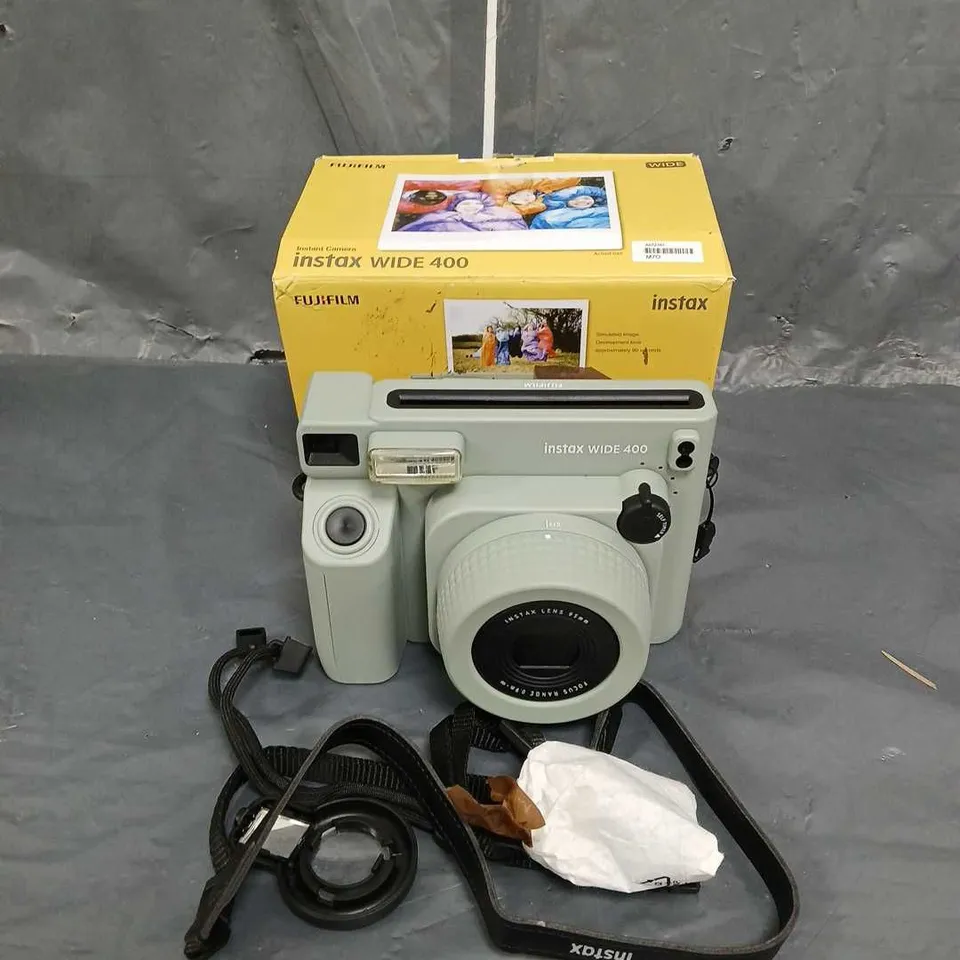 BOXED FUJIFILM INSTAX WIDE 400 INSTANT CAMERA IN SAGE