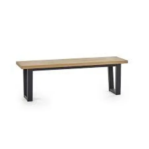 BOXED JULIAN BOWEN HILTON DINING BENCH - NATURAL/BLACK (1 BOX)