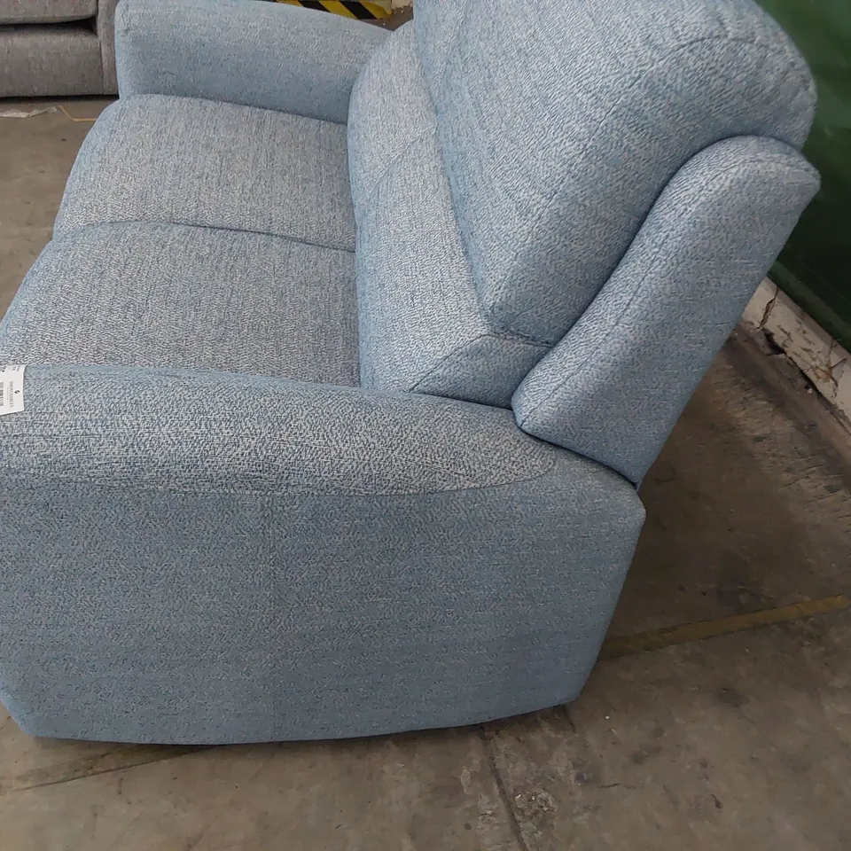 QUALITY BRITISH DESIGNER G PLAN HAMILTON TWO SEATER BAMBOO SKY FABRIC 