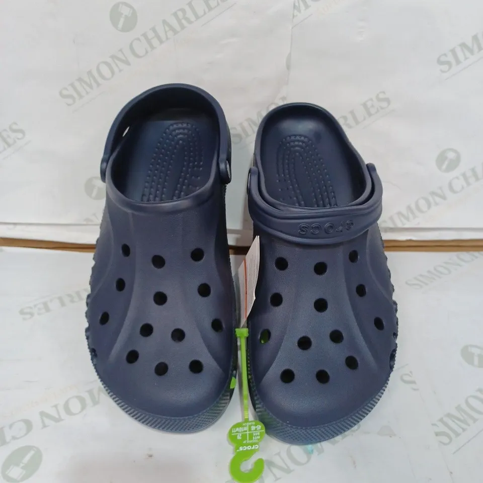 PAIR OF MEN'S ORIGINAL BAYA CROCS - NAVY / SIZE: M10 W11 UK