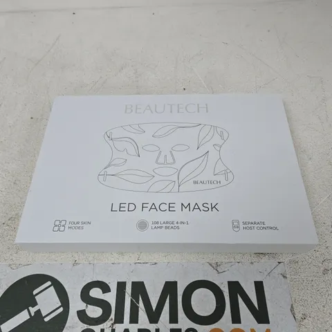 BEAUTECH LED FACE MASK – WHITE WITH LEAF PATTERN (BOXED)
