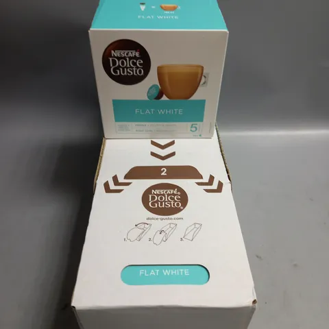 LOT OF 3 BOXES OF NESCAFE DOLCE GUSTO FLAT WHITE COFFEE CAPSULES 16 PER BOX