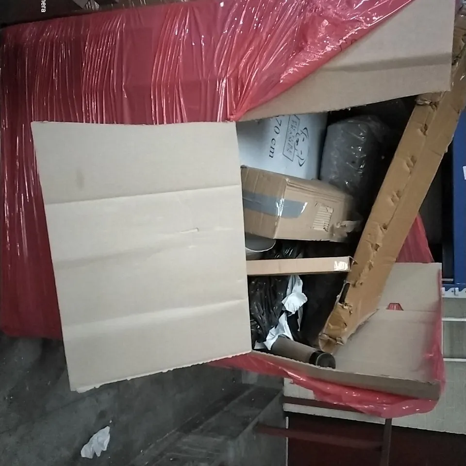 PALLET OF ASSORTED HOUSEHOLD ITEMS TO INCLUDE BAMBOO CUTLERY IRGANISED, AIR FRYER AND BOXED TOILET SEAT