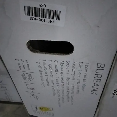 BOXED BURBANK 1 BOWL SINK AND DRAINER