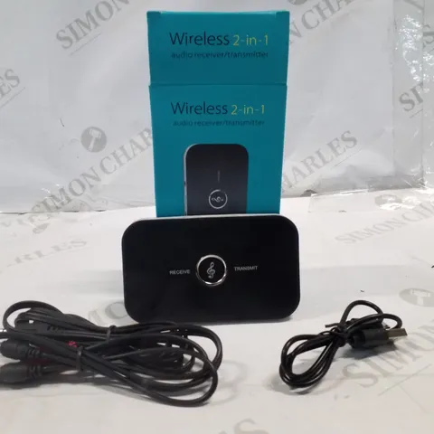 BOX CONTAINING APPROXIMATELY 34 WIRELESS 2-IN-1 AUDIO RECEIVER/TRANSMITTER