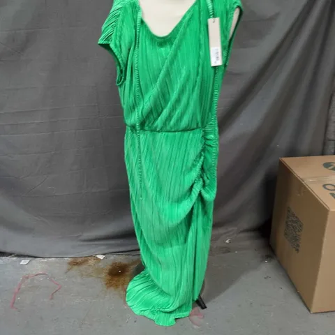 EMERALD-GREEN DRAPED DRESS, WOMEN'S SIZE 12 ROMAN 