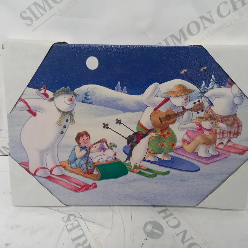 SNOWTIME THE SNOWMAN LED WALL ART WITH TIMER - 30cm x 20cm