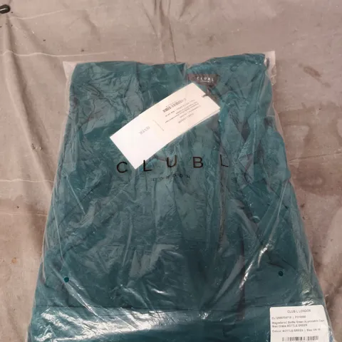 CLUB L LONDON BOTTLE GREEN ASYMMETRIC CAPE MAXI DRESS – UK 16