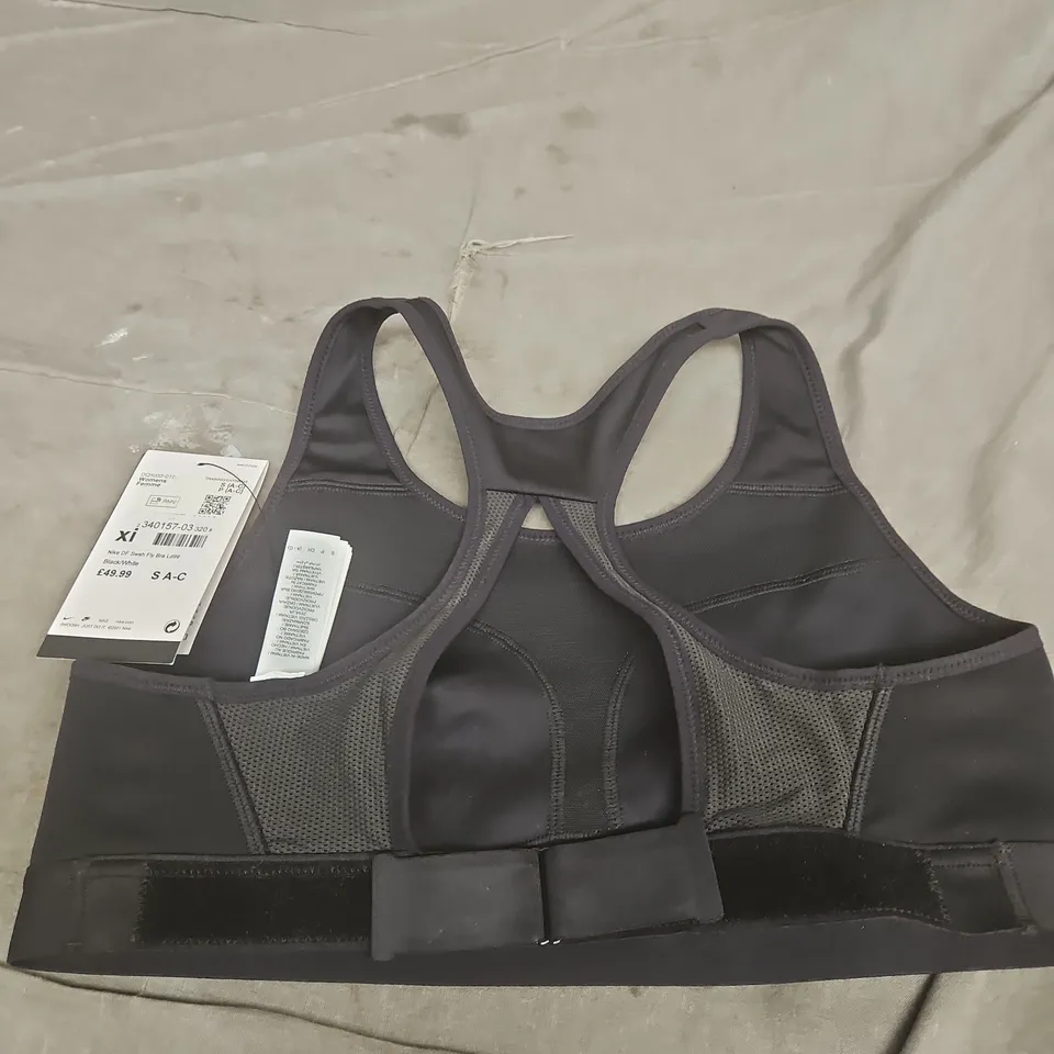 NIKE SWOOSH FLY BRA – WOMEN'S, BLACK/WHITE, SIZE S (A-C)