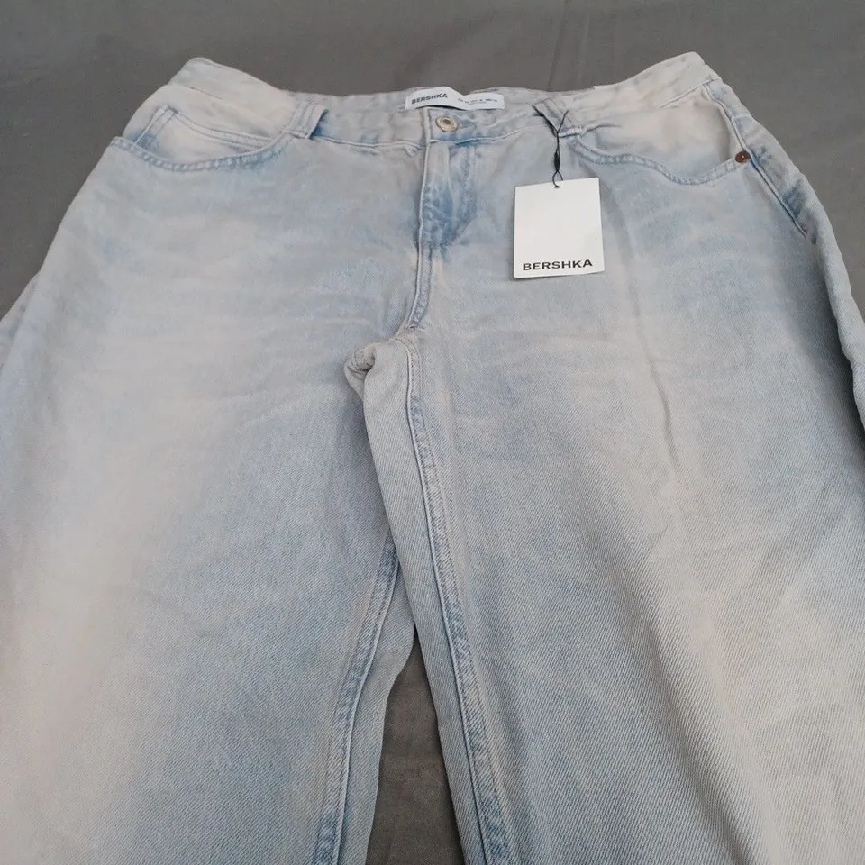 BERSHKA BAGGY BALLOON LIGHT DENIM JEANS - EUR 42