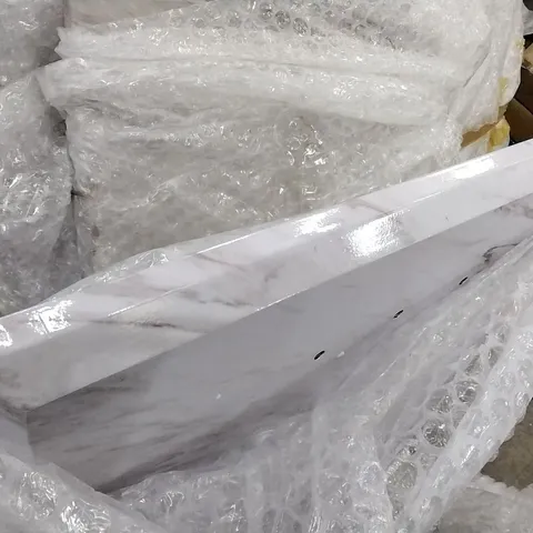 DESIGNER WHITE MARBLE EFFECT TABLE TOP END SECTION