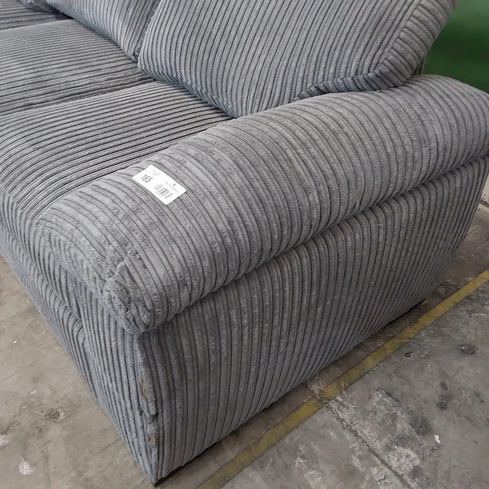 DESIGNER CORNER CHAISE SOFA GREY JUMBO CHORD