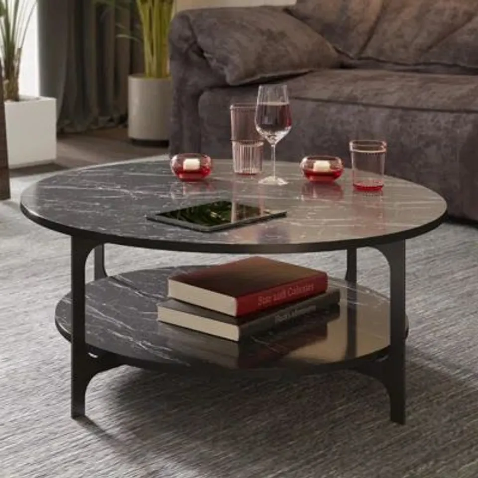 BOXED 4 LEGS COFFEE TABLE WITH STORAGE (1 BOX)
