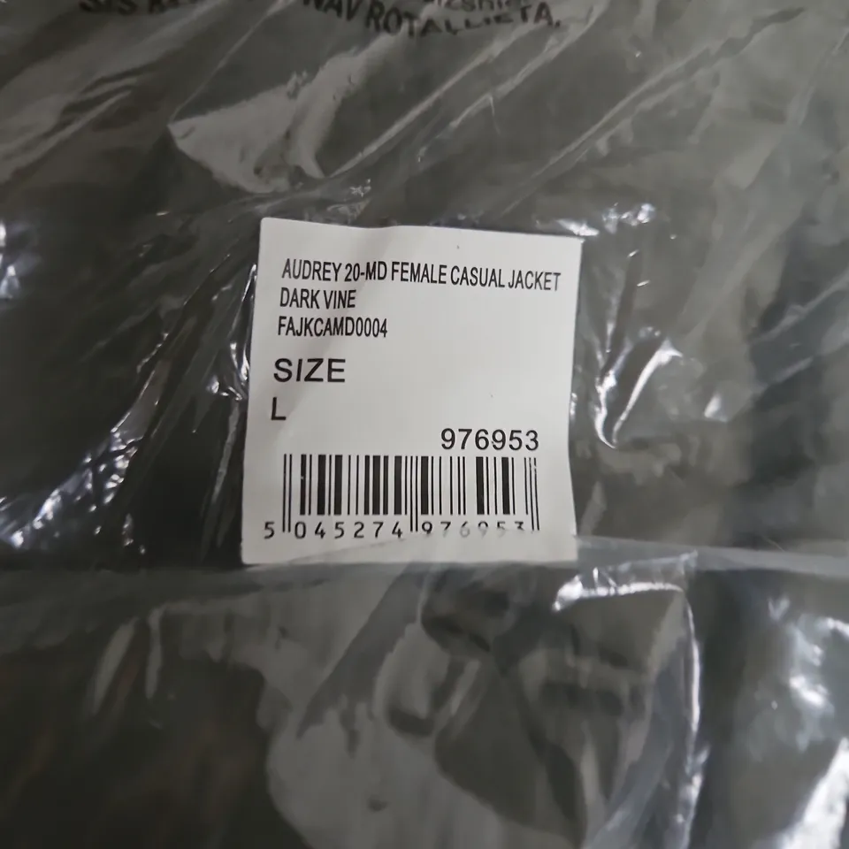 BAGGED TRESPASS AUDREY 20-MD FEMALE CASUAL JACKET – DARK VINE, UK L