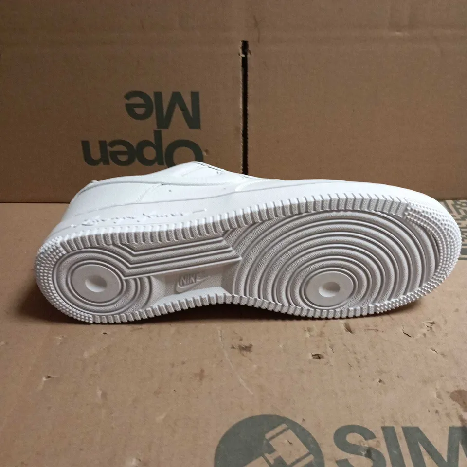 PAIR OF NIKE AIR FORCE 1 LOW WHITE LEATHER SNEAKERS – UK 9 
