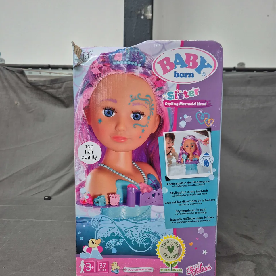 BABY BORN SISTER STYLING MERMAID HEAD – BOXED TOY