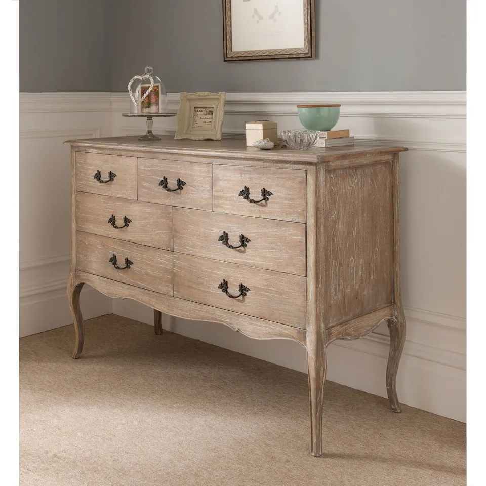 BRAND NEW BOXED HOMESDIRECT365 MONTPELLIER NATURAL 7 DRAWER CHEST OF DRAWERS
