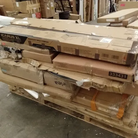 PALLET OF ASSORTED INCOMPLETE DESIGNER FURNITURE PARTS AND PIECES 
