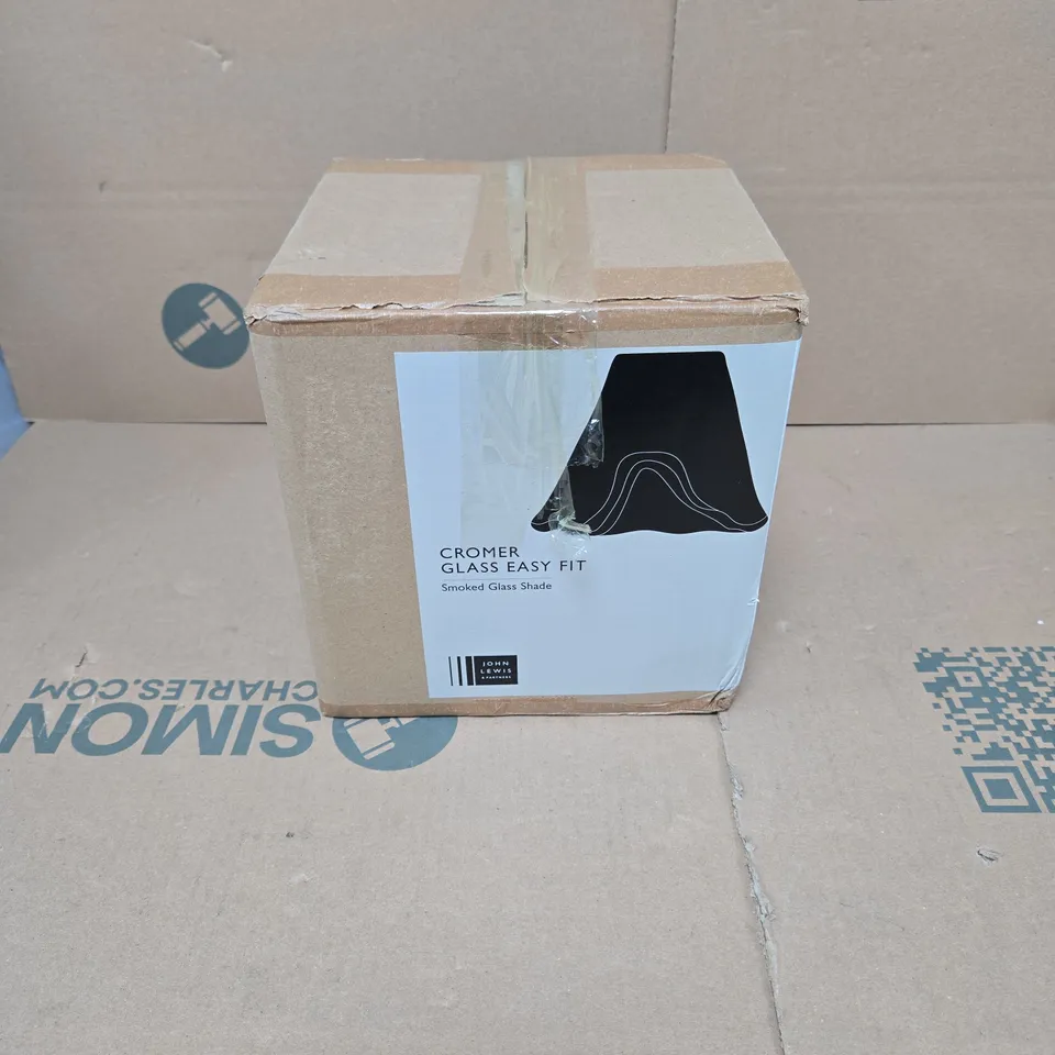 CROMER GLASS EASY FIT SMOKED GLASS SHADE (BOXED) JOHN LEWIS