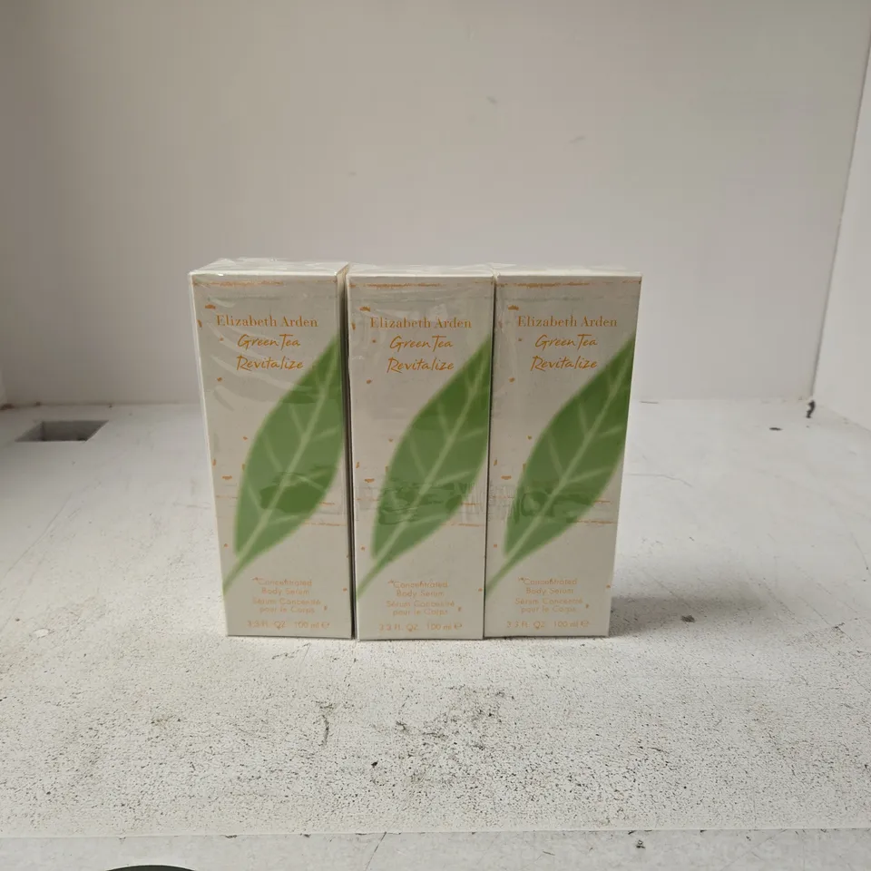 3 X ELIZABETH ARDEN GREEN TEA REVITALIZE CONCENTRATED BODY SERUM 100ML 