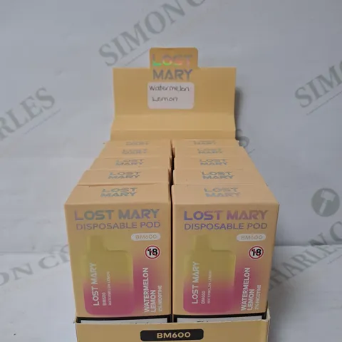 BOX OF 10 LOST MARY WATERMELON & LEMON E-CIG