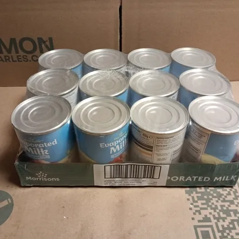 MORRISONS REDUCED FAT EVAPORATED MILK 410G – 12 PACK BULK CAN BOX