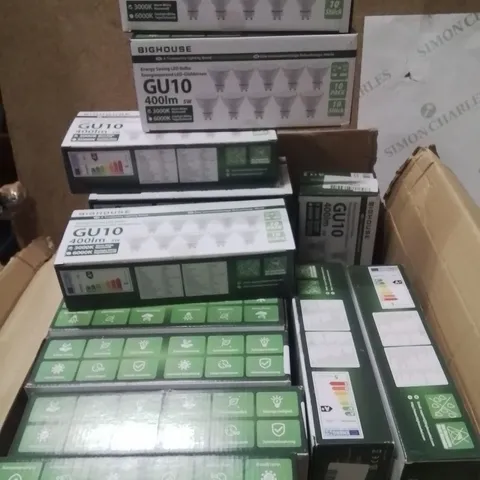 LARGE BOX CONTAINING VARIOUS ASSORTED LIGHT BULBS ECT.