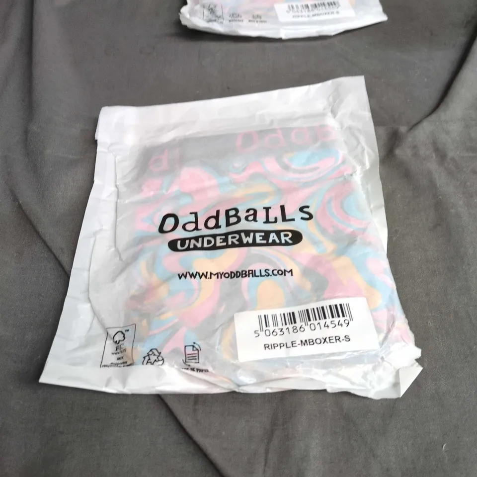 2 PAIRS OF ODDBALLS RIPPLE-MBOXER-S UNDERWEAR – SIZE S