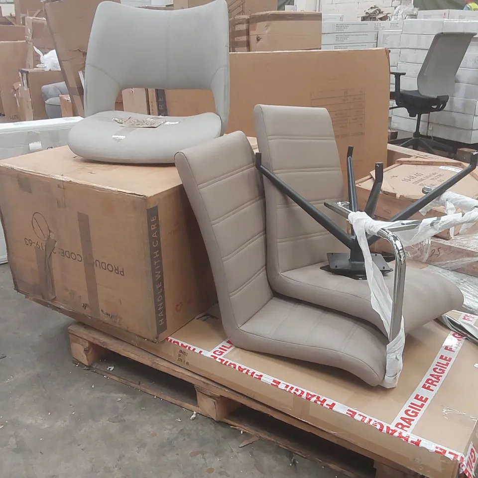 PALLET CONTAINING A LARGE QUANTITY OF ASSORTED DESIGNER FURNITURE PARTS
