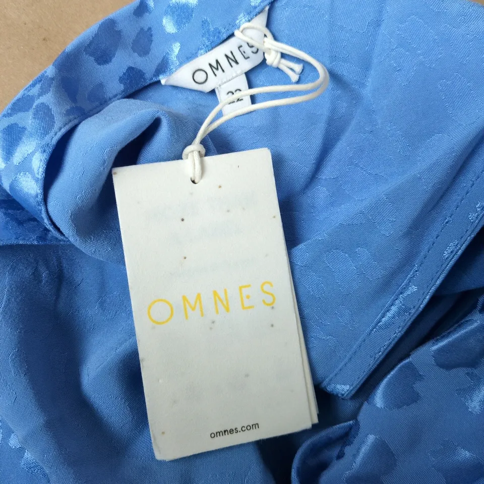 OMNES IRIS MIDI JACQUARD DRESS IN LIGHT BLUE - UK 22