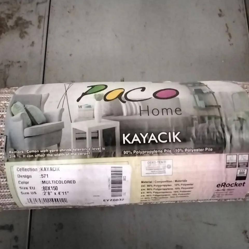 BRAND NEW PACO KAYACIK 571 MULTICOLOURED RUG 80X150CM