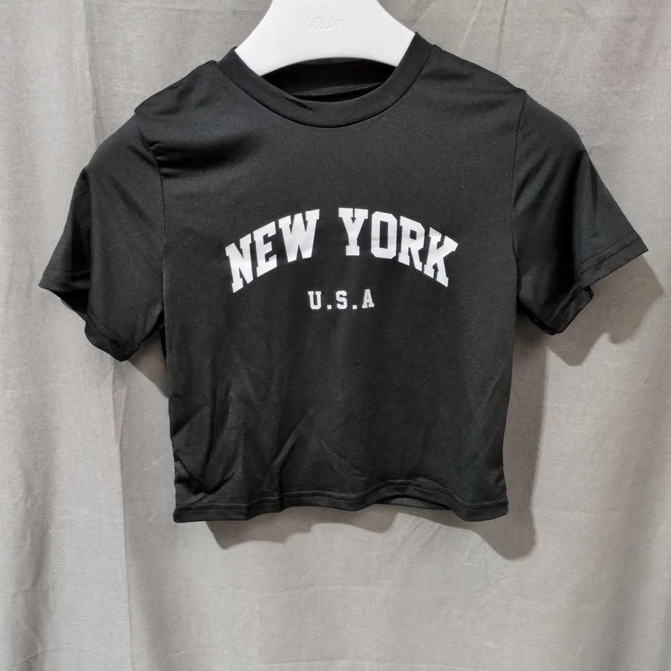 NEW YORK USA LOGO CROPPED TOP & JOGGER TROUSERS SET SIZE 11YR