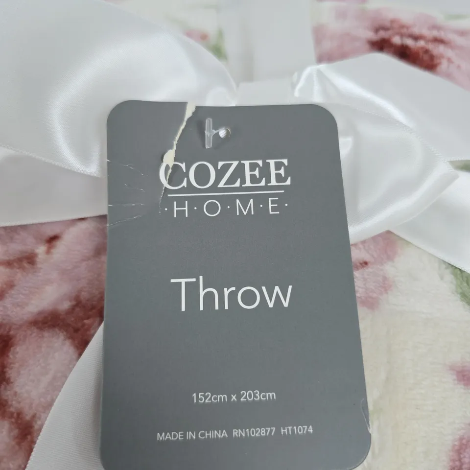 COZEE HOME FLORAL THROW BLANKET – 152 X 203 CM