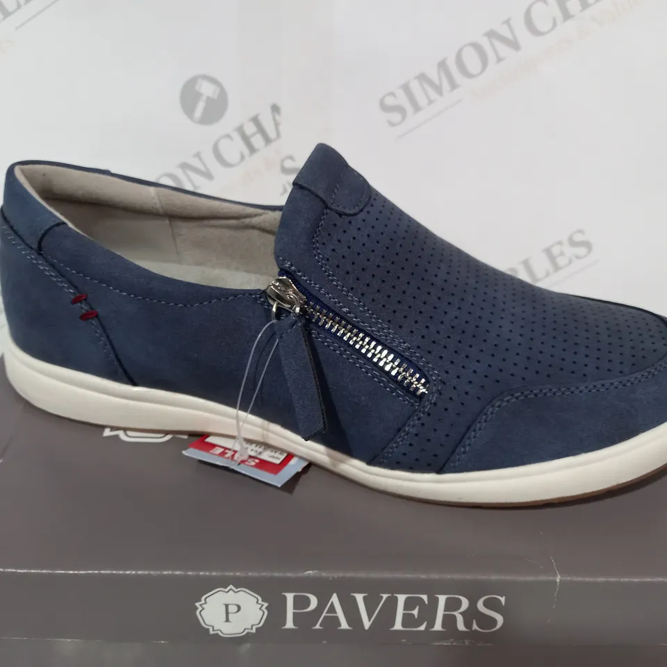 BOXED PAVERS BLUE SLIP ON SHOES - SIZE 7