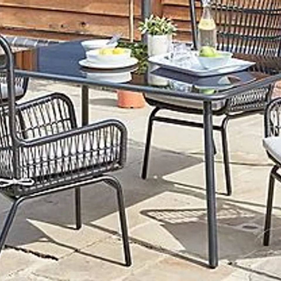 BRAND NEW BOXED ARIZONA BLACK GARDEN DINING TABLE