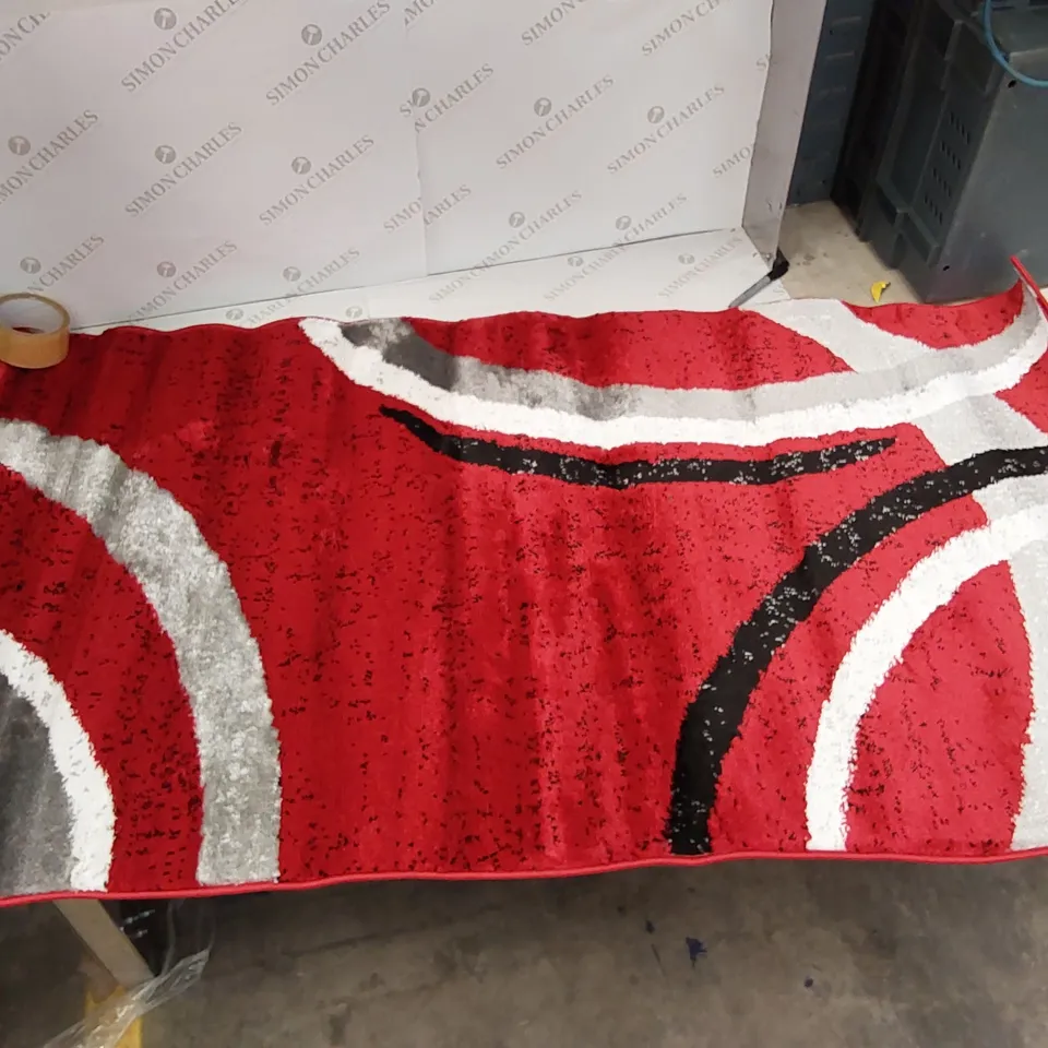 AERIONA HAVANA MODERN DHURRIE RED RUG // 80 X 150CM