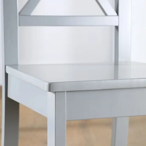 BOXED KENDAL DINING CHAIR, SOLID GREY HARDWOOD