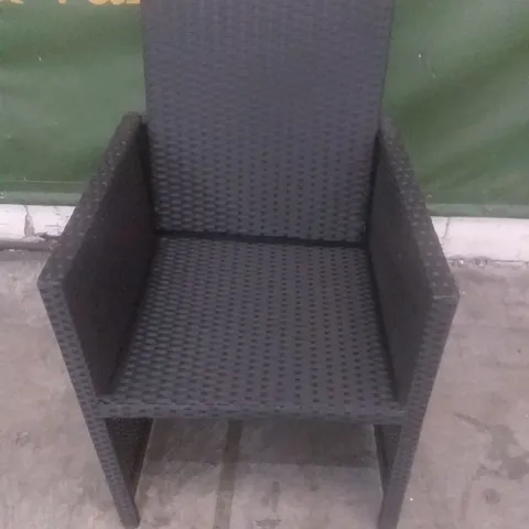 RATTAN EFFECT BLACK GARDEN CHAIR