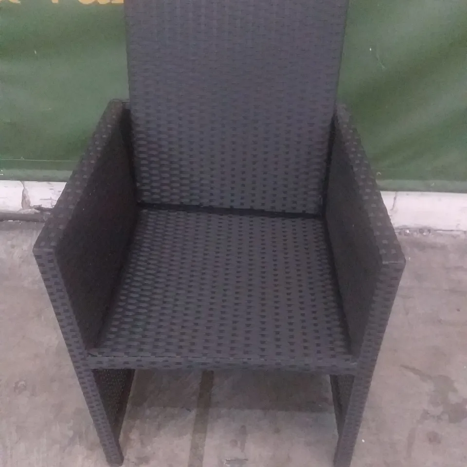 RATTAN EFFECT BLACK GARDEN CHAIR
