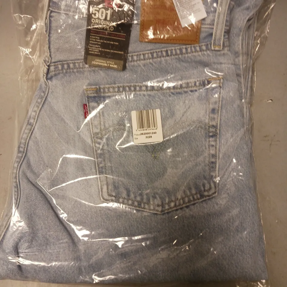 BRAND NEW LEVI'S 501 ORIGINAL CROPPED HIGH RISE STRAIGHT LEG JEANS IN BLUE SIZE 32/28