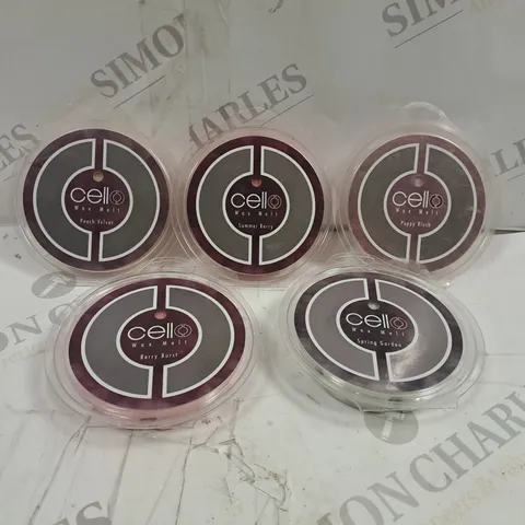 BOX OF 5 ASSORTED CELLO WAX MELTS