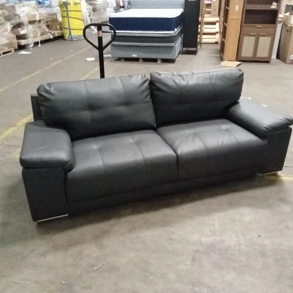 KANSAS 3 SEATER SOFA, VINTAGE GREY PREMIUM FAUX LEATHER